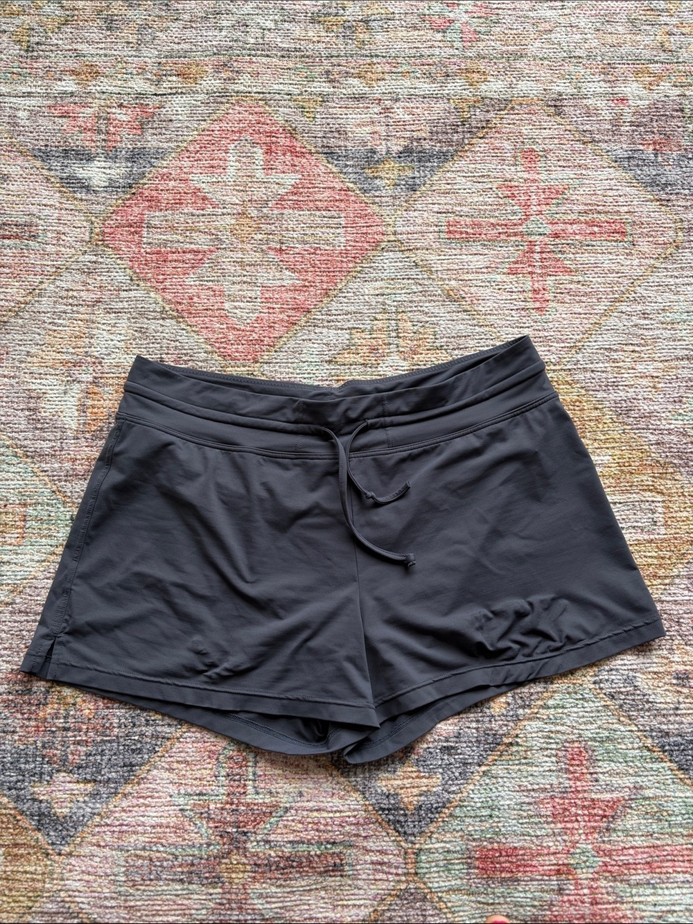 Athleta size L running shorts with built in mesh brief